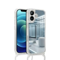 COVERME Coque Miroir iPhone 16e (Cordon Blanc)