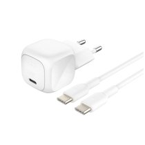 BELKIN Chargeur Secteur 20W + Câble USB-C vers USB-C 1m (Blanc)