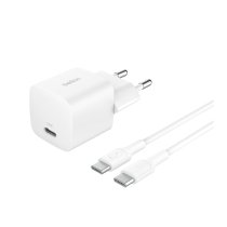 BELKIN Chargeur Secteur 25W + Câble USB-C vers USB-C 1m (Blanc)