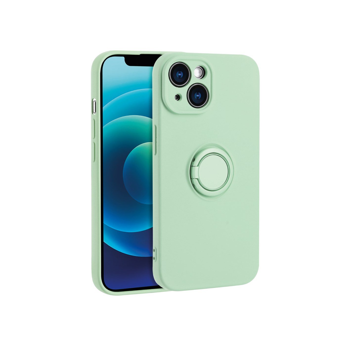 Coque Finger Grip iPhone 15 (Vert Pastel)
